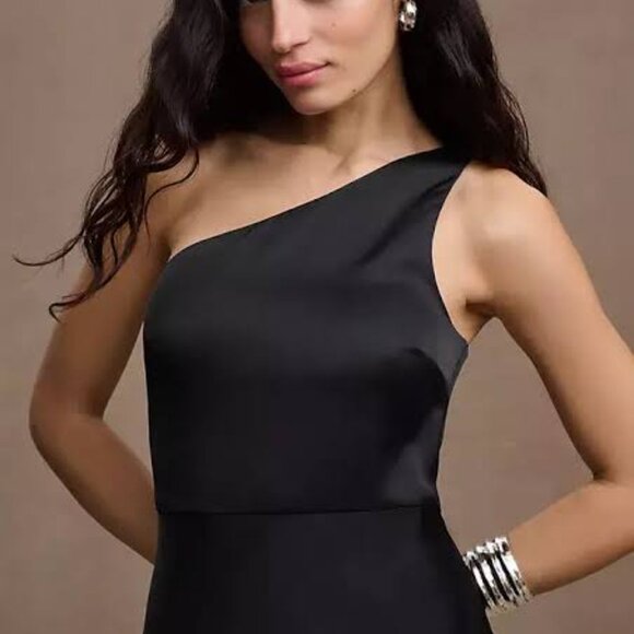 BHLDN Dylan One Shoulder Satin Slit Womens Gown Size 12 NEW WITHout TAG - Picture 6 of 7